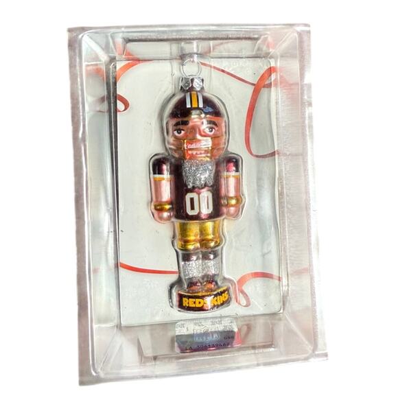 Washington Redskins Blown Glass Ornament Nutcracker NFL Licensed Rare NIB - Picture 1 of 9